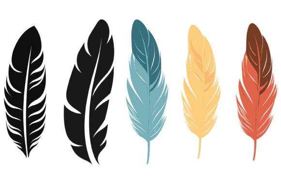 Bird Feather Black Silhouettes: A Designer's Go-To for Organic Elegance
