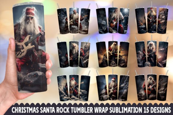 Christmas Santa Rock Tumbler Bundle: Festive Design Assets