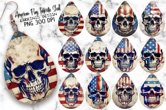 Edgy Americana: Styling with Skull Earrings Graphics