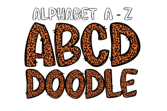 Fall Alphabet PNG: Doodle Leopard Orange for Bold, Playful Designs