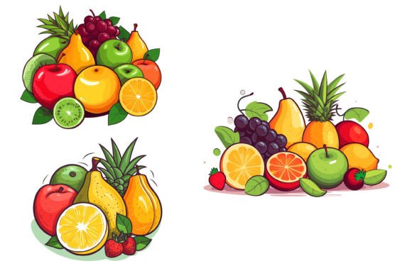 Flat Illustration of Fruits Vector: Fresh Design Assets