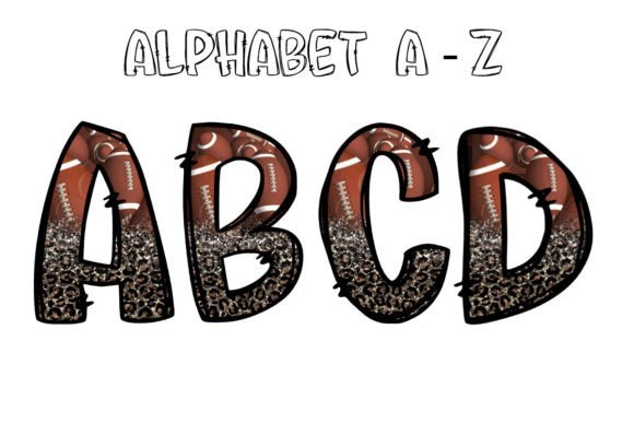 Glitter American Football Alphabet: Creative Font for Digital Design