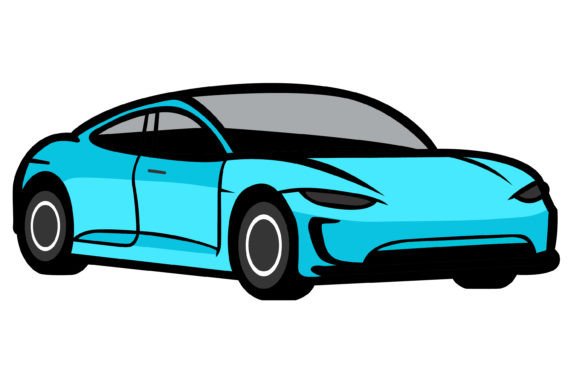 Hybrid Vehicle Car Illustration: A Modern Icon Set for Digital & Print