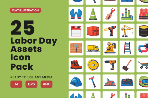 Labour Day 2D Icon Set Vol 3: Celebrating Work in Design