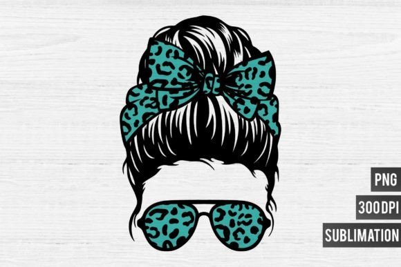 Mom Life PNG-Turquoise Leopard: Bold Graphics for Modern Creators