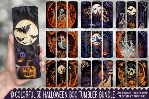 Spooky Season Designs: The Halloween Boo Tumbler Sublimation Bundle
