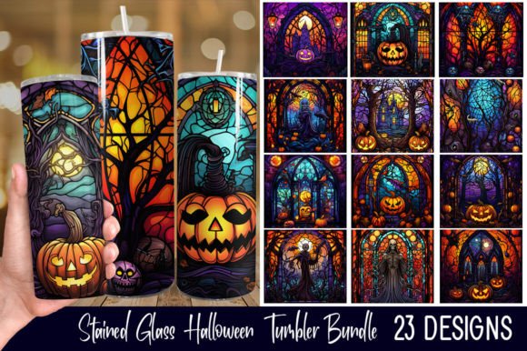 Stained Glass Halloween Tumbler Bundle: A Designer's Gothic Toolkit