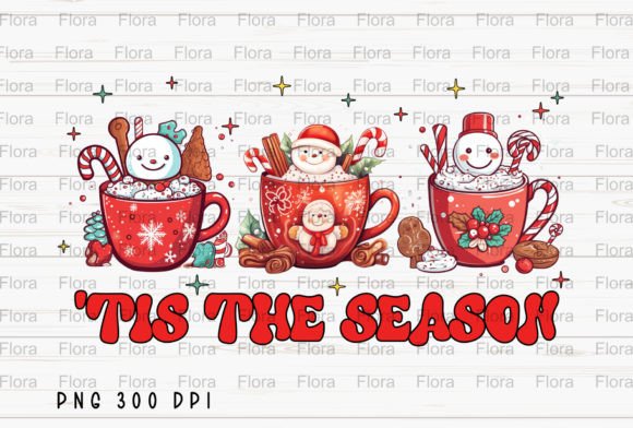 Tis the Season Snowman Hot Cocoa PNG for Holiday Projects
