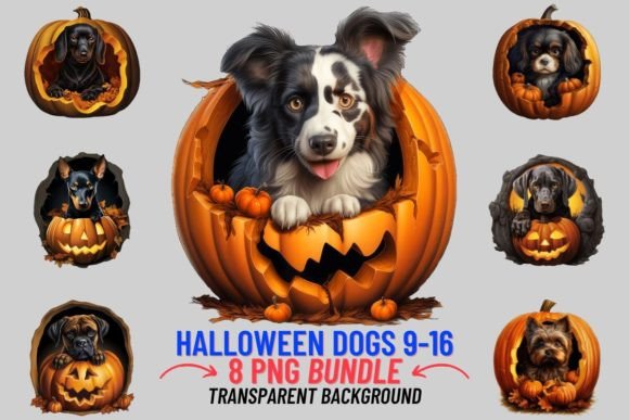 Unleashing Creative Charm with Halloween Pumpkin Dogs Sublimation 9-16