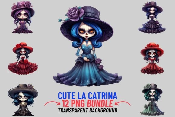 Watercolor Cute La Catrina Sublimation: A Vibrant Design Asset