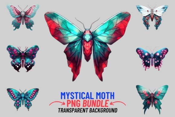 Watercolor Mystical Moth Sublimation Design