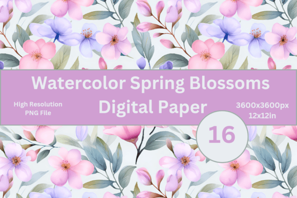 Watercolor Spring Blossoms Digital Paper: A Creative Toolkit